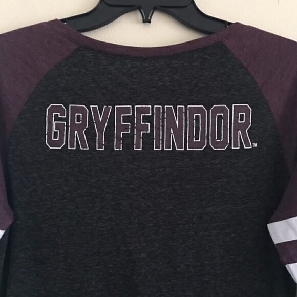 Harry Potter Shirt S Lace Up Gryffindor Embroidered Lion Varsity Quidditch - Picture 8 of 15